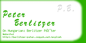 peter berlitzer business card